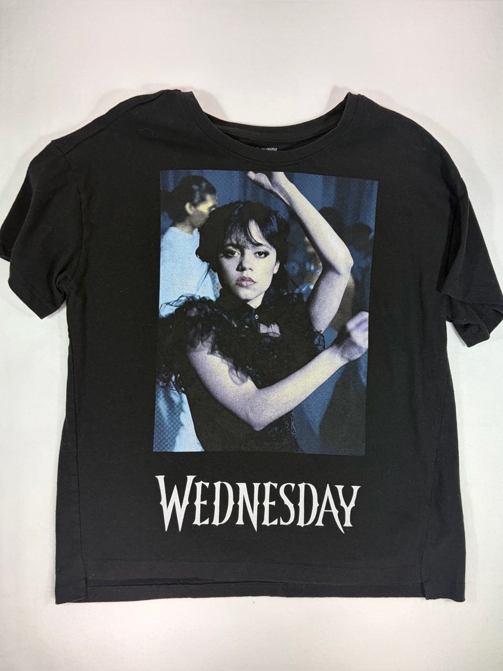 Kids Old Navy Black Tee with Wednesday